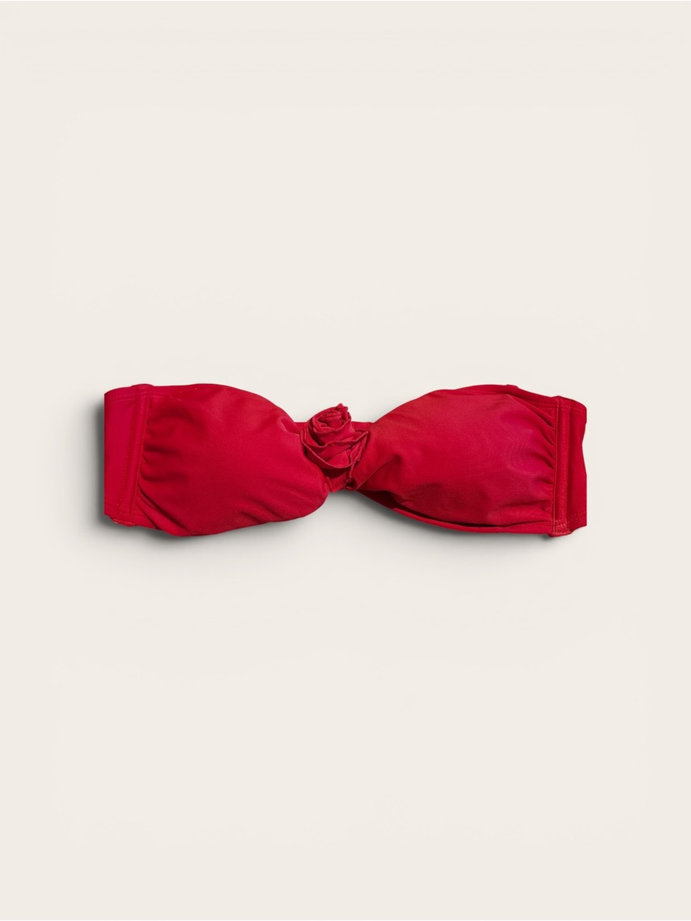 Wild Fable Red Rosette Bandeau Bikini Top Size M New w/ Tags